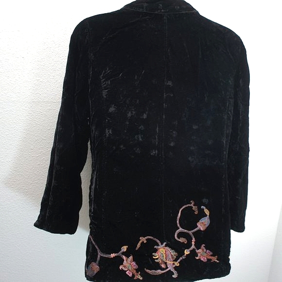 J.JILL vintage crushed velvet embroidered blazer jacket size XLT tall - Picture 5 of 5